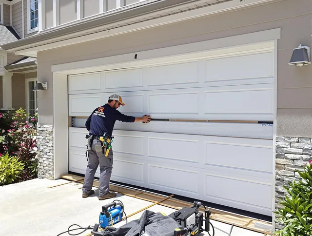 Pickerington Garage Door Repair team performing complete garage door replacement at Pickerington residence