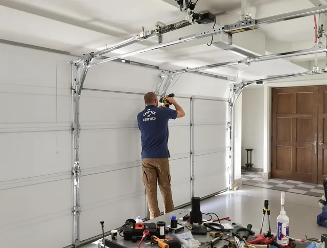 Pickerington Garage Door Repair certified technician performing precision garage door repair in Pickerington