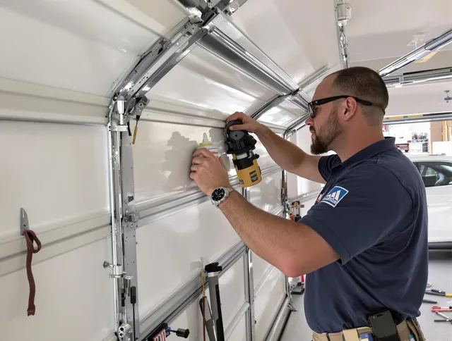 Pickerington Garage Door Repair technician quieting a noisy garage door in Pickerington